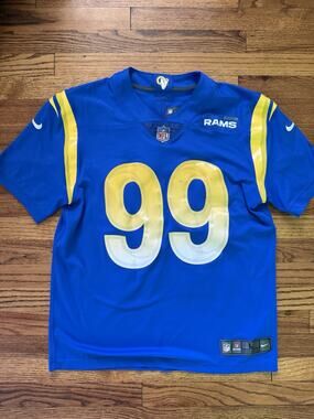 Nike Aaron Donald 99 Los Angeles Rams Game Jersey Size Large L Royal Blue NFL